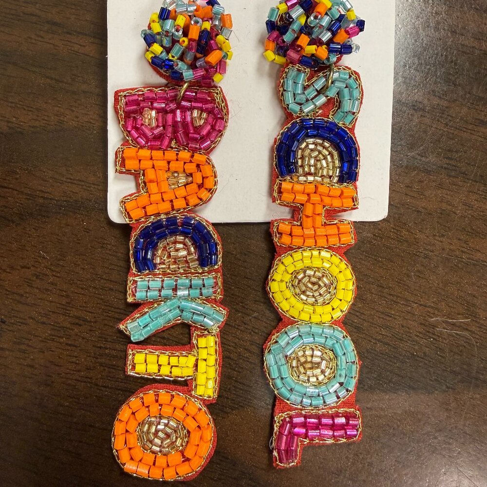 BACK TO SCHOOL - Beaded Statement Earrings _ NEW